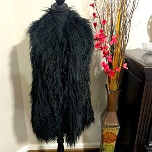 For men or women stylish furry black vest